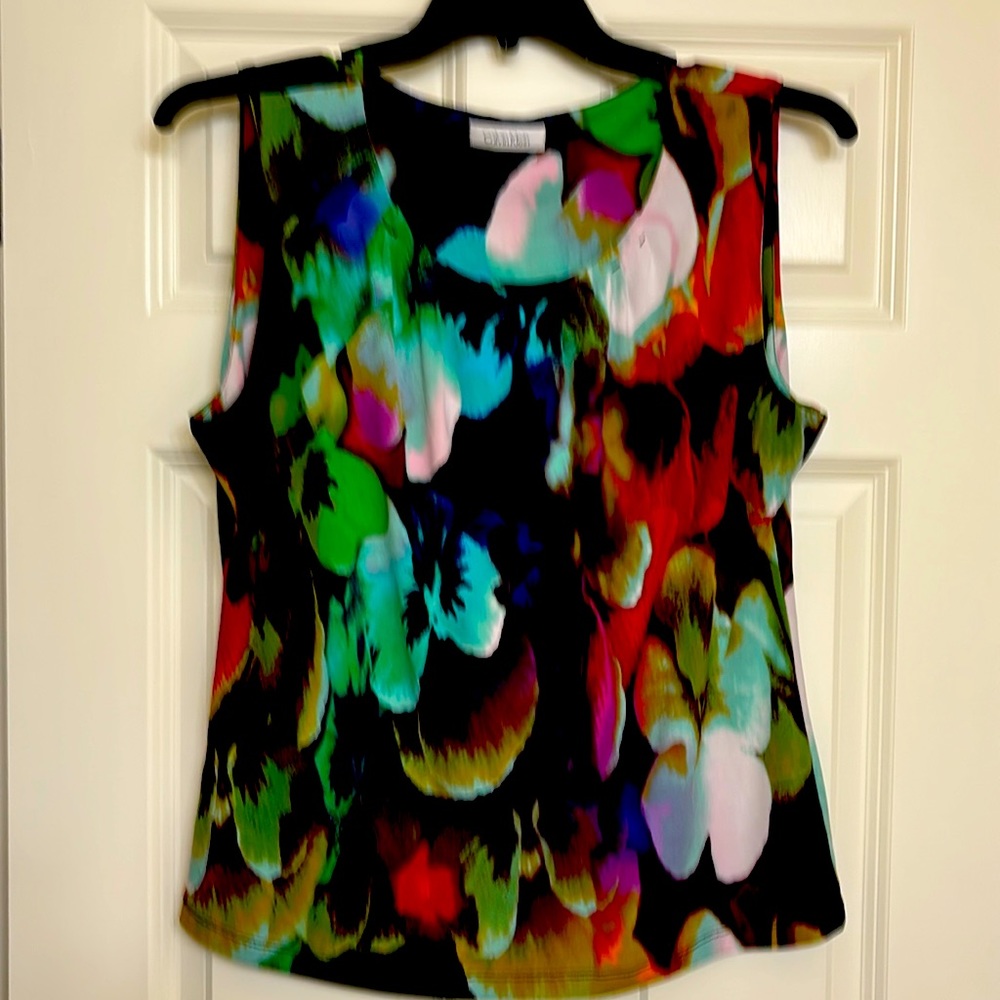 Calvin Klein extra large floral multicolored top polyester, and spandex